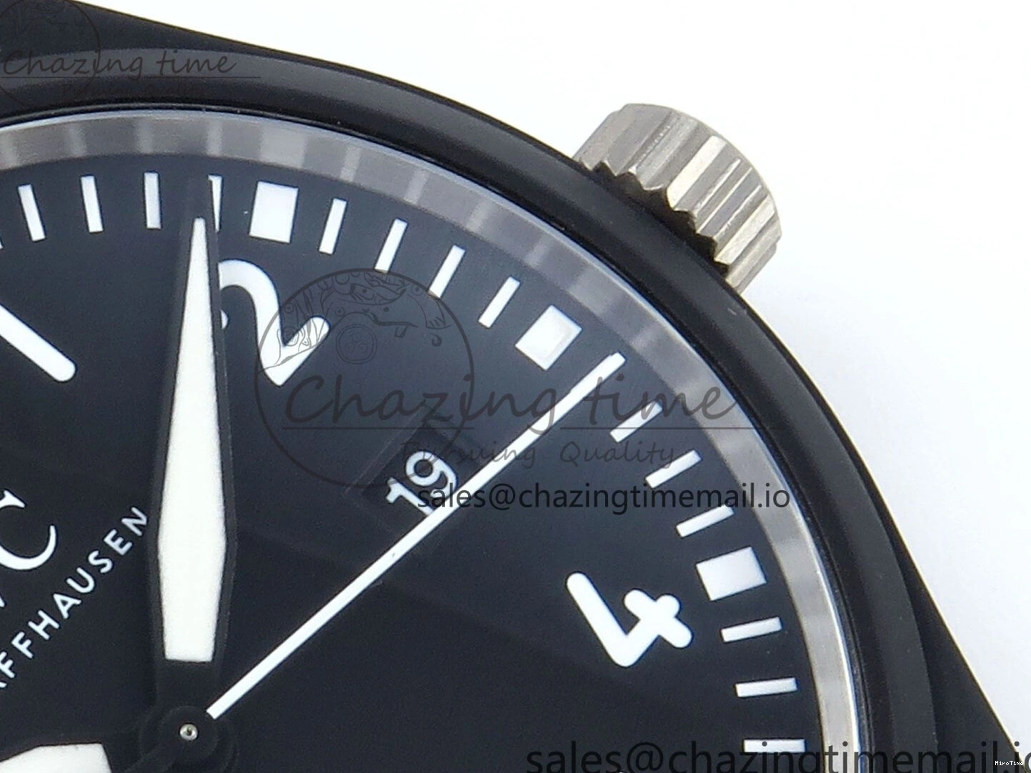 MIROTIME 0402 Pilot Top Gun IW326901 M+F 1:1 Best Edition Black Dial on Black Rubber Strap A SportInspired 6999